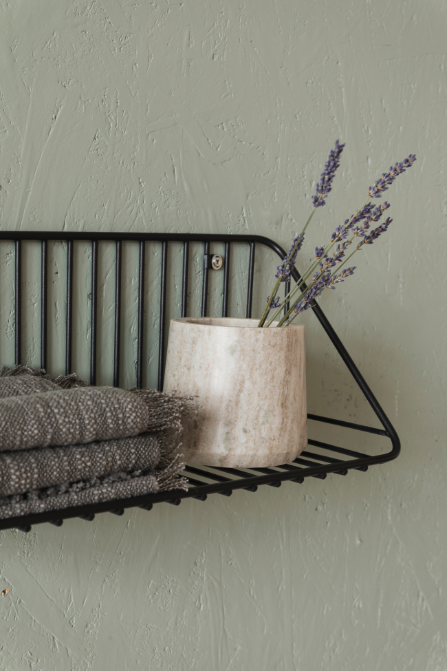 Seinähylly 'Strings' - Musta/Metalli