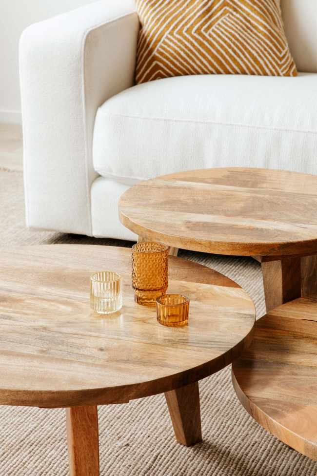 Soittopöytä 'Vintage' Pyöreä 50cm - Luonto