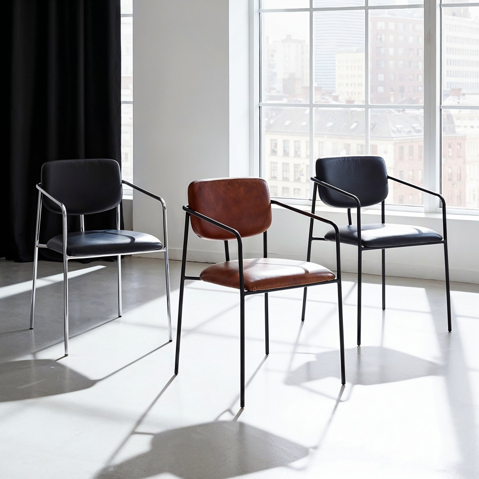 Käsinojatuoli 'Ebba' - Musta/Hopea