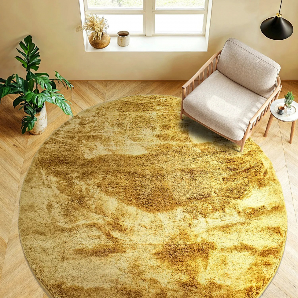 Pyöreä matto 'Aranga Super Soft' 200cm - Keltainen