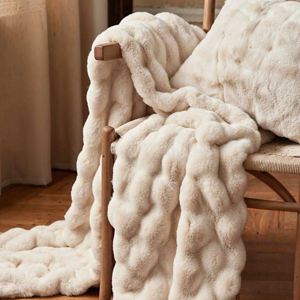 Huopa 'Aranga Bubble Throw' 130x170cm - Beige