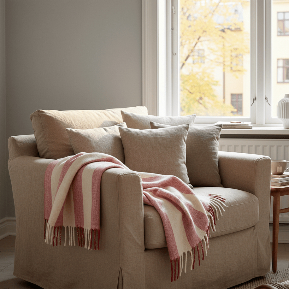 Ruutu 'Beatriz Stripe' 130x170cm - Punainen/valkoinen