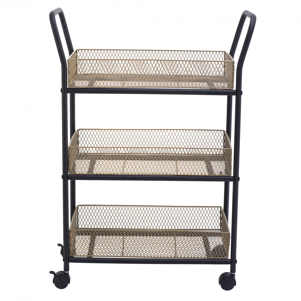 Keittiövaunu 'Nät' - Musta/Puu