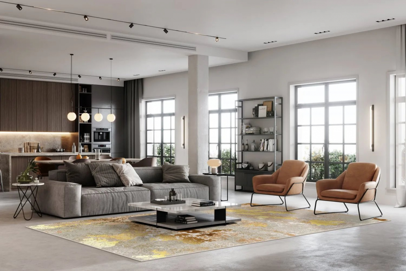 Wiltonmatto 'Elena' 240x340cm - Beige/Kulta