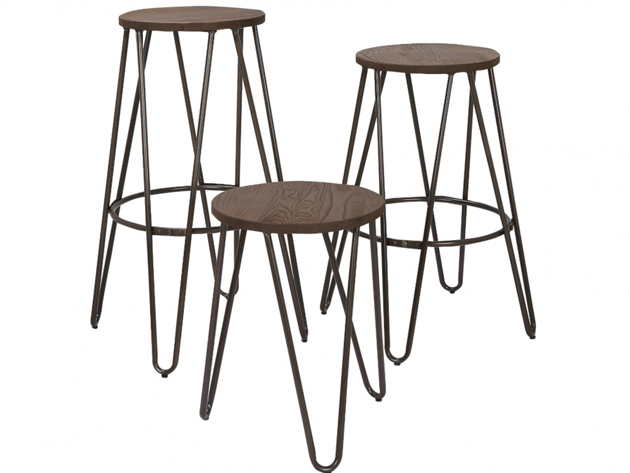 Jakkara 'Rustic' 45cm - Puu/Teräs