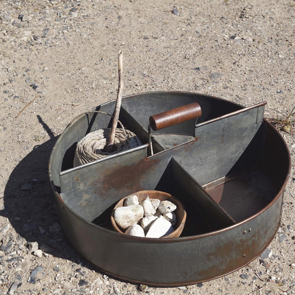 Vintage laatikko kahvalla 'Agustin' - Rauta/Patina