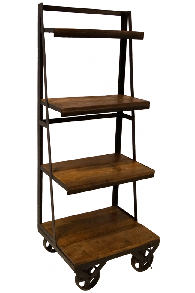 Kirjahylly 'Rustik' - Rauta/Puu